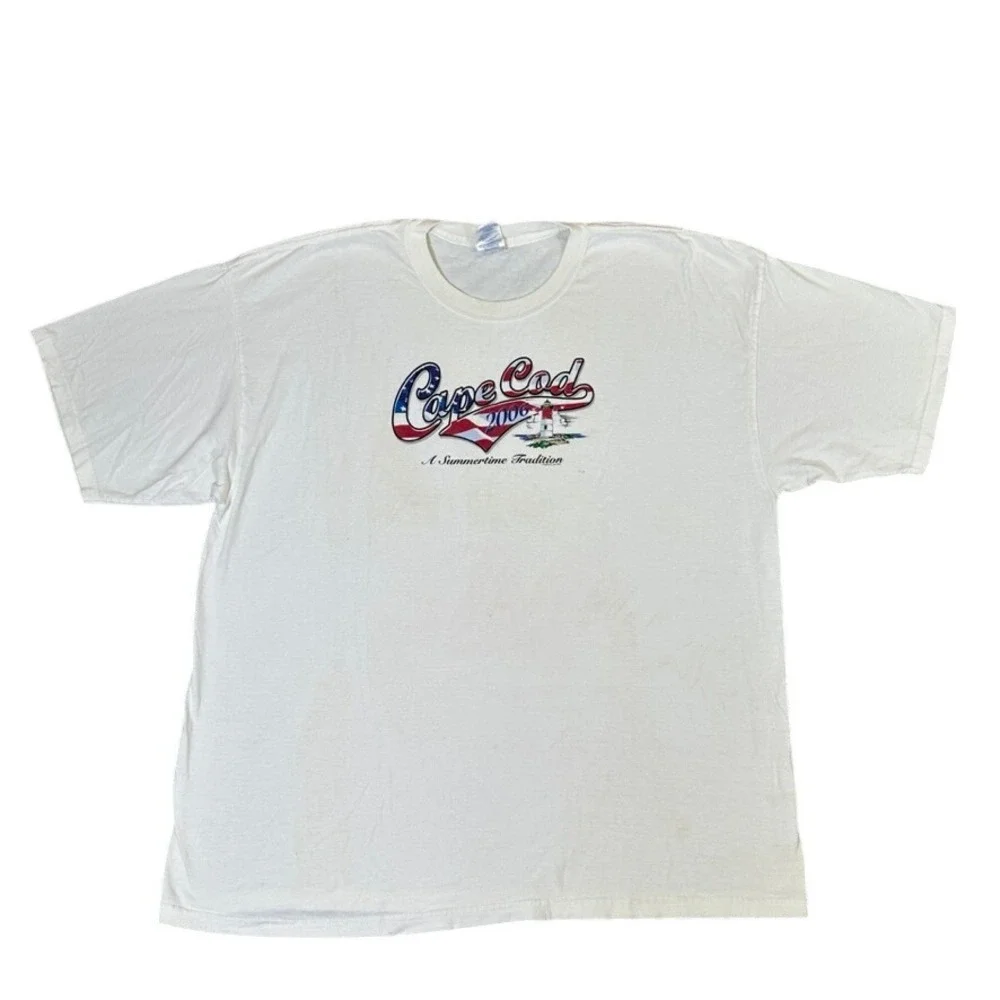 Vintage Gildan Cape Cod 2006 Summertime Tradition T-Shirt White Mens 2XL